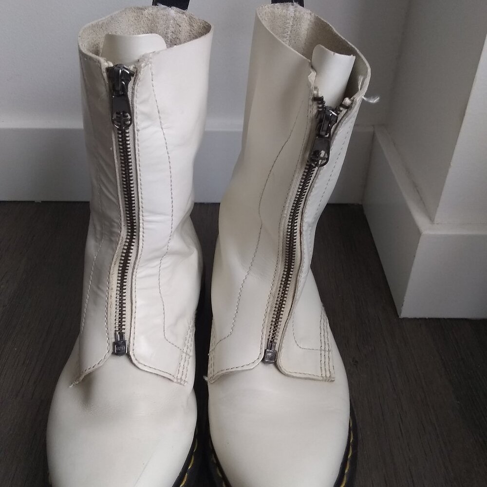 Doc Martin White Zip Boots size 8